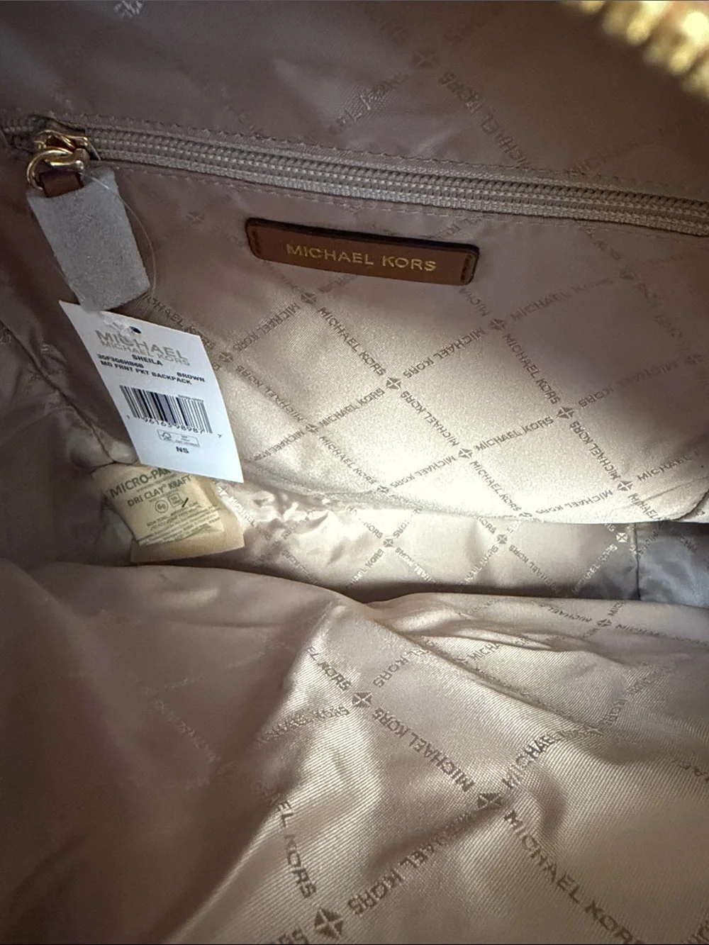 MICHEAEL KORS SHELIA MEDIUM LOGO BACKPACK BROWN